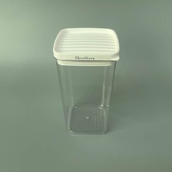 HeriNova Transparent Plastic Container for Household or Kitchen Use – Airtight Food Storage with Secure Lids