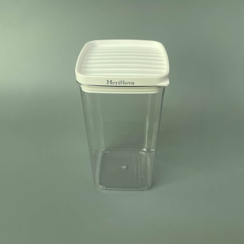 HeriNova Transparent Plastic Container for Household or Kitchen Use – Airtight Food Storage with Secure Lids